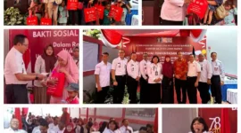 Keterangan foto : UPT Pemasyarakatan dan Imigrasi Bogor Ikuti Bakti Sosial Pengentasan Stunting Hari Kemenkumham RI ke - 78,( Kamis, 27/7/2023) 