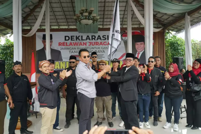 Keterangan foto : Jaringan Rakyat untuk Ganjar (JURAGAN) menggelar deklarasi di Ardes Arena, Kecamatan Tigaraksa, Kabupaten Tangerang, Kamis (27/7/2023)