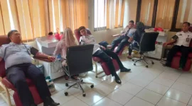 Keterangan foto : Pegawai Balai Pemasyarakatan Kelas II Subang Laksanakan Donor Darah Peringati Hari Kemenkumham Ke-78, (Rabu, 2/8/2023) 