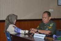Keterangan foto : Kondisi Jantung Korem 064/MY dan PNS diperiksa, (Rabu, 2/8/2023)