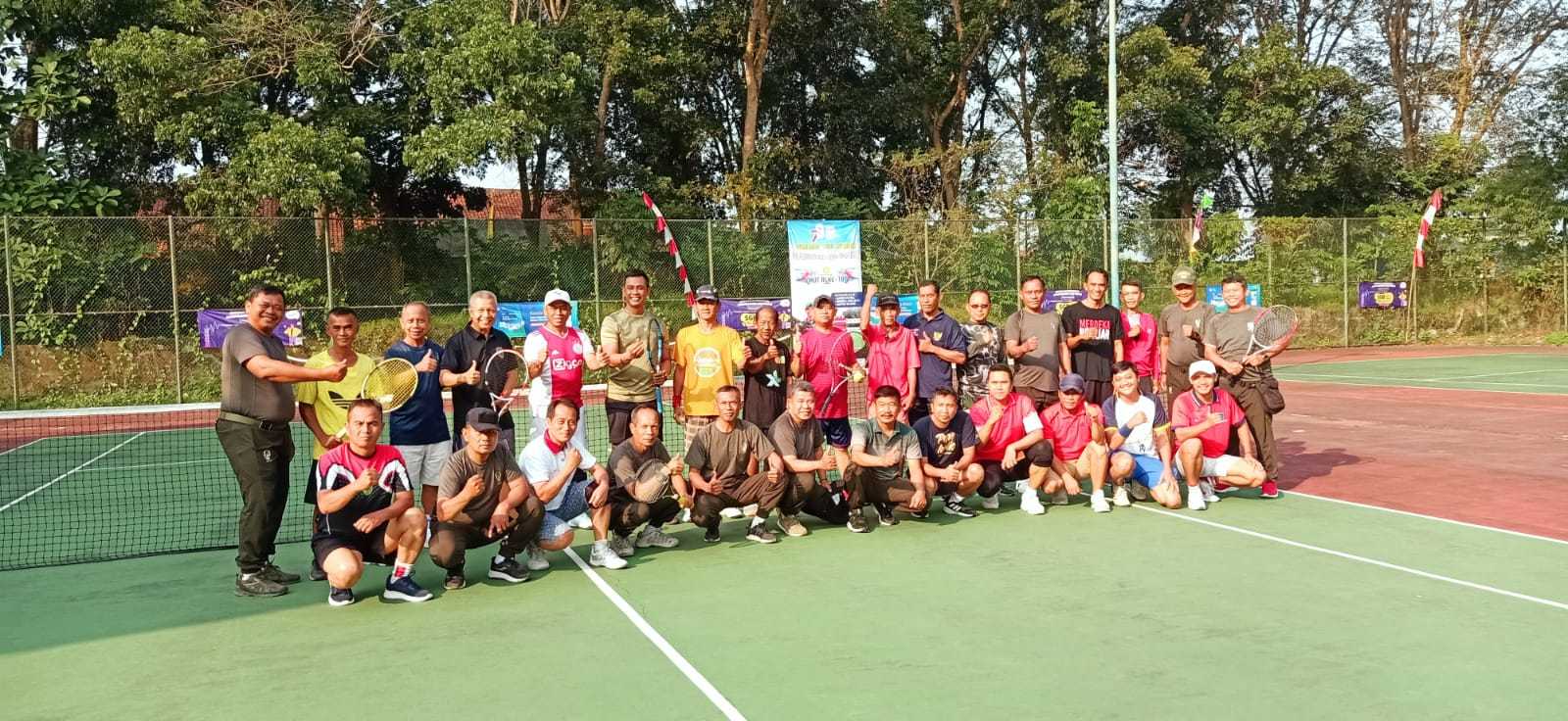 Sambut HUT RI ke-78,Kodim 0603 menggelar Turnamen Tenis Lapangan Piala Dandim 0603/Lebak I Teras Media