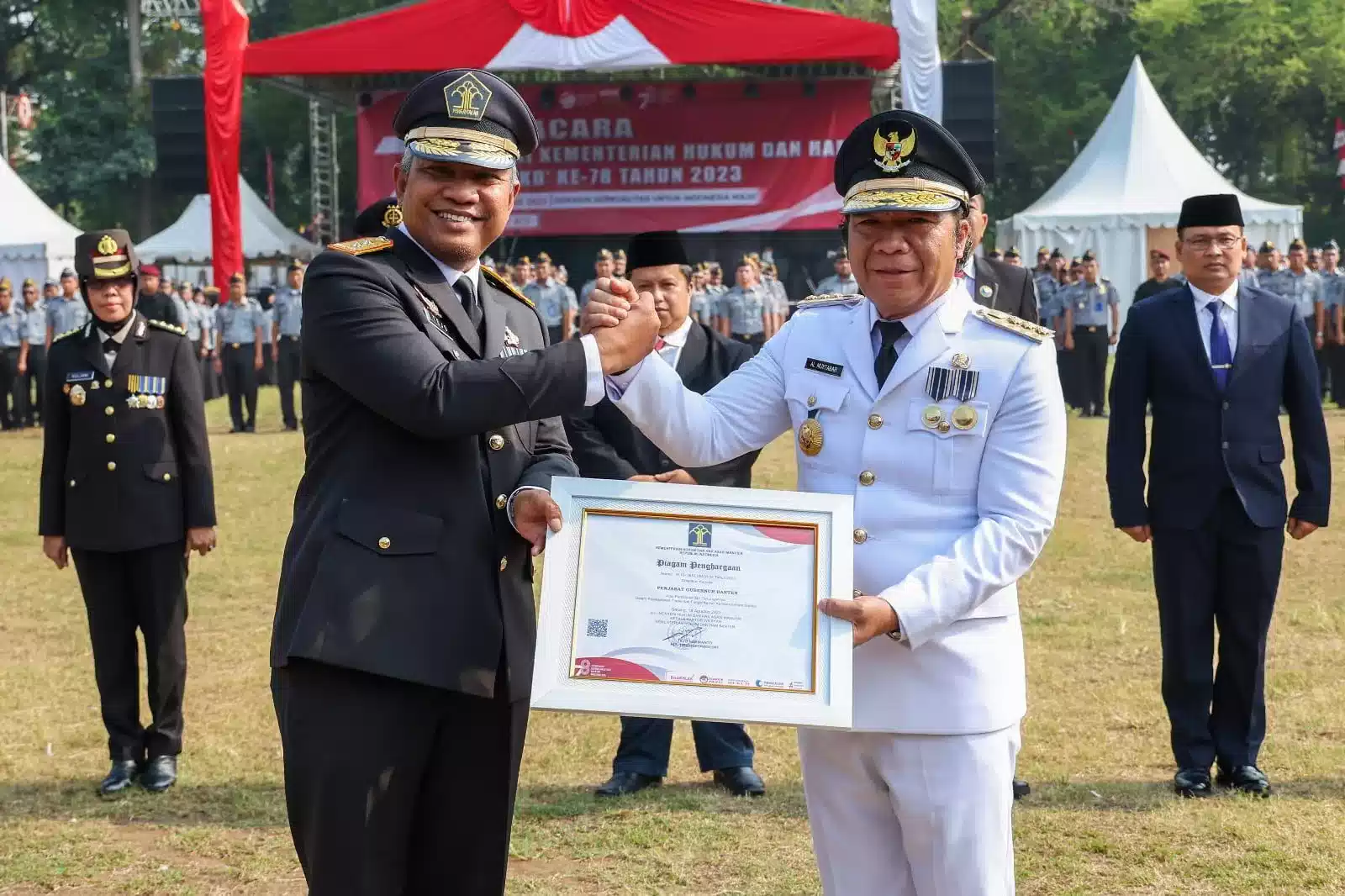 Pj Gubernur Al Muktabar Raih Penghargaan Dari Kanwil Kemenkumham Provinsi Banten I Teras Media