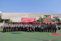 Keterangan foto : Petugas dan Pegawai Lapas Cirebon Ikuti Upacara HUT Kemenkumham Secara Khidmat, (Senin, 21/8/2023)