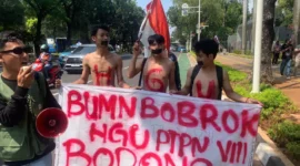 Keterangan foto : Aksi Demo KEPAL Terkait HGUP PTPN VIII dan Gugat Integritas BUMN, (Kamis, 24/8/2023) 