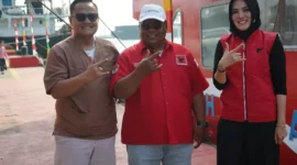 Keterangan foto : Rumah Sakit (RS) Apung Gratis Laksamana Malahayati singgah di Kota Cilegon, pada Rabu (23/08/2023).