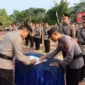 Keterangan foto : Upacara Serahterima Jabatan (Sertijab) Wakapolres Lebak, Kasat Reskrim, Kasat Resnarkoba, Kasikum,Kapolsek Cibadak, Kapolsek Cijaku, Kapolsek Cikulur, Kapolsek Muncang, dan Kapolsek Wanasalam di lapangan Mapolres Lebak. Rabu (30/8/2023)