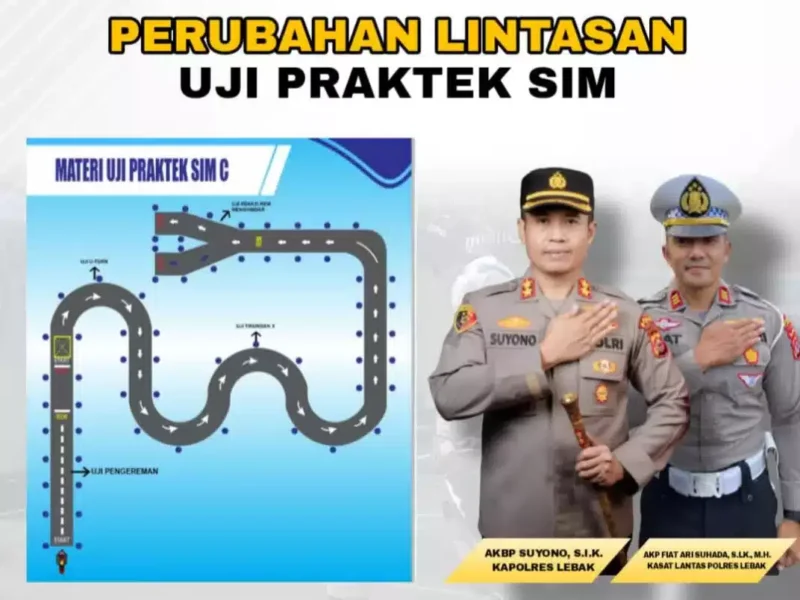 Keterangan foto : Kapolres Lebak Polda Banten AKBP Suyono, SIK dan Kasat Lantas Polres Lebak AKP Fiat Ari Suhada, SIK, MH.(Selasa, 8/8/2023) 
