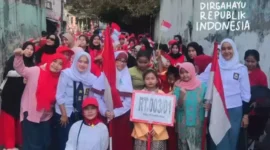 Keterangan foto : Warga kelurahan Petamburan kecamatan Tanah Abang jakarta pusat gelar Carnaval , (Kamis, 17/8/2023) 