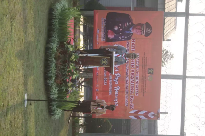 Keterangan foto : Lapas Cikarang Gelar Upacara Peringatan Hari Pramuka ke-62, (Selasa, 15/8/2023) 