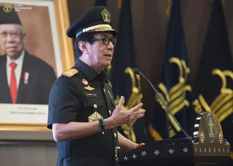 Keterangan foto : Menteri Hukum dan HAM Republik Indonesia Yassona Laoly, (Senin, 25/9/2023) 