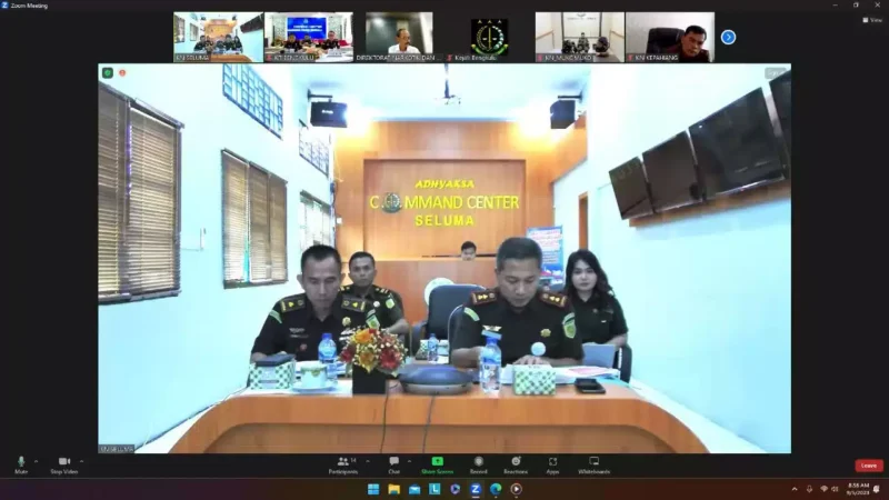 Keterangan foto : Kejari Seluma RJ Kasus Narkotika Pertamakali di Wilayah Hukum Kejati Bengkulu, Selasa (5/9/2023)