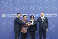 Keterangan foto : Kepala BPHN Widodo Ekatjahjana saat menerima penghargaan the winner of OGP awards , (Kamis, 7/9/2023)