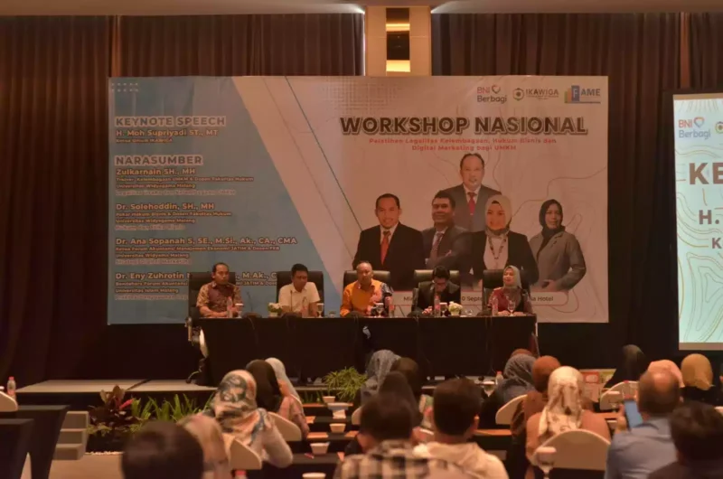 Keterangan foto : Ikatan Alumni Widyagama Malang (IKAWIGA) menggelar kegiatan Workshop Nasional bagi pelaku UMKM pada Minggu (10/8) di Atria Hotel, Jalan Letjend S. Parman, Kota Malang.