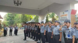 Keterangan foto : Apel pagi rutin Lapas Cirebon, (Senin, 11/9/2023? 