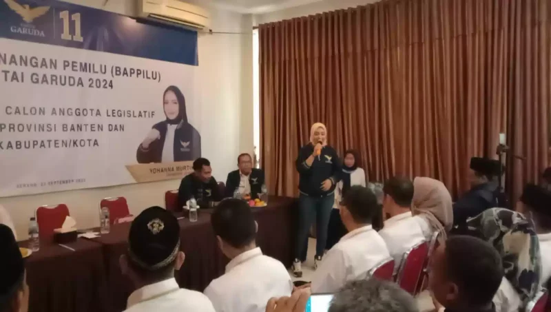 Keterangan foto; Partai Garuda Banten Gelar Pembekalan serentak kepada Bacaleg baik tingkat provinsi dan Kabupaten/Kota, Sabtu (23/9/2023).
