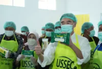 Keterangan Poto: Duta Besar Amerika Serikat untuk Indonesia Sung Y. Kim hari ini meresmikan Pabrik Tempe terbesar di dunia miliknya PT Azaki Food Internasional.