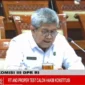 Keterangan foto : Keterangan foto ; Calon Hakim Konstitusi Firdaus Dewilmar menjawab pertanyaan anggota Komisi III DPR saat uji kelayakan dan kepatutan di kompleks Parlemen, Jakarta, Senin (25/9/2023)