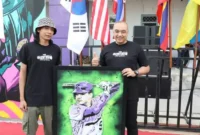 Keterangan Foto: Festival Mural dan Grafiti di halaman Sport Center Kelapa Dua, Kabupaten Tangerang, Minggu (10/9/2023).