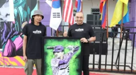 Keterangan Foto: Festival Mural dan Grafiti di halaman Sport Center Kelapa Dua, Kabupaten Tangerang, Minggu (10/9/2023).