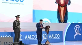 Keterangan Foto: Wapres menyatakan bahwa AALCO merupakan wadah penggerak dalam memperjuangkan suara bangsa Asia dan Afrika di tingkat global.