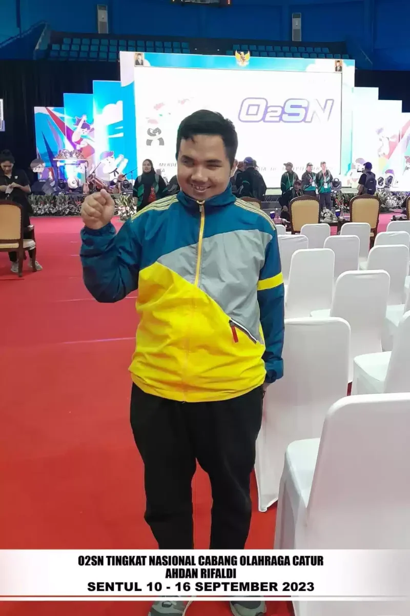 Keterangan poto : Ahdan Rifaldi, salah satu siswa SKh Negeri 01 Lebak saat berpoto di acara O2SN Tingkat Nasional Tahun 2023