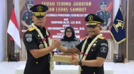 Keterangan foto : Lapas Cirebon Gelar Kegiatan Serah Terima Jabatan dan Pisah Sambut Kepala Lembaga Pemasyarakatan Kelas I Cirebon, Sabtu (7/10/2023)