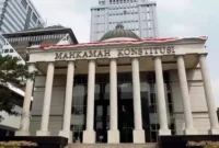 Keterangan Foto : Gedung Mahkamah Konstitusi di Jakarta, (Senin, 16/10/2023)