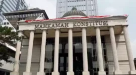 Keterangan Foto : Gedung Mahkamah Konstitusi di Jakarta, (Senin, 16/10/2023) 
