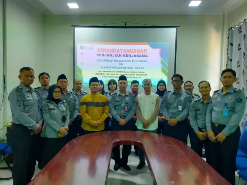 Keterangan foto : Bapas Subang Jalin Kerjasama dengan Yayasan Nurul Qur'an Terkait Bimbingan anak Berhadap Hukum, (Selasa, 17/10/2023) 