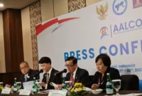 Keterangan foto : Menteri Hukum dan HAM sekaligus Presiden AALCO ke 6 Yassona Laoly, (Jum'at, 20/10/2023)