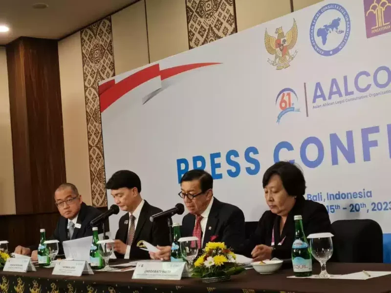Keterangan foto : Menteri Hukum dan HAM sekaligus Presiden AALCO ke 6 Yassona Laoly, (Jum'at, 20/10/2023) 