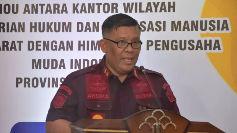Keterangan foto : Kepala Kantor Wilayah Kementrian Hukum dan HAM Jawa Barat R. Andika Dwi Prasetya, (Jum'at, 27/10/2023) 