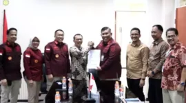 Keterangan foto : Kakanwil Kemenkumham Jabar R. Andika Dwi Prasetya Bekerjasama dengan Badan Kesatuan Bangsa dan Politik tandatangani NPHD, (Jum'at, 17/11/2023) 