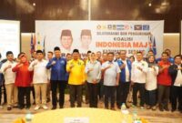 Keterangan foto : Ketua DPD Partai Golkar Kabupaten Serang Fahmi Hakim secara resmi dikukuhkan menjadi Ketua Tim Kampanye Daerah atau TKD Kabupaten Serang untuk Indonesia Maju yang mengusung Prabowo Subianto-Gibran, Kamis (23/11/2023)