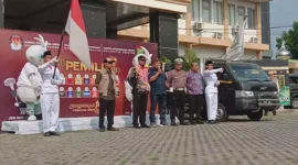Kirab KPU di halaman Kantor Kecamatan Sepatan, Kamis (09/11/2023)