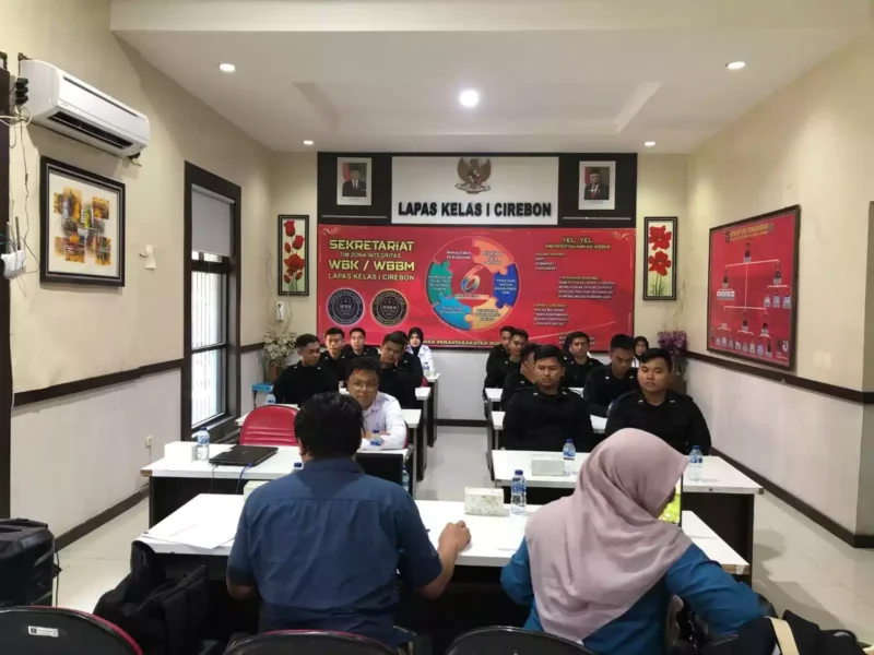 Keterangan foto : BPSDM Kemenkumham Evaluasi Petugas Lapas Cirebon Pasca Pelatihan Dasar CPNS T.A 2022,(Kamis, 9/11/2023) 