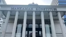 Keterangan foto : Gedung Mahkamah Konstitusi di Jakarta, Minggu (12/11/2023)