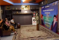 Keterangan foto : Ketua ProAmin, Hj Camellia Panduwinata Lubis, SE, M.I.Kom, terlihat mengenakan pakaian adat dari salah satu daerah di Indonesia saat deklarasi, Minggu (12/11/2023)