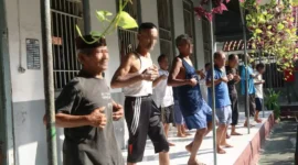 Keterangan foto : Warga Binaan Lapas Cirebon Ikuti Senam Super SEFT, (Selasa, 14/11/2023) 