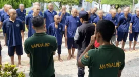 Keterangan foto : Warga binaan Pemasyarakatan baru lapas Cirebon dituntut patuhi Tata tertib, (Selasa, 14/11/2023) 