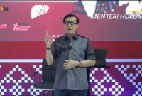Keterangan foto : Menteri Hukum dan Hak Asasi Manusia Yassona Laoly, (Jum'at, 17/11/2023)