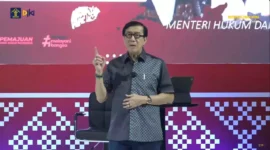 Keterangan foto : Menteri Hukum dan Hak Asasi Manusia Yassona Laoly, (Jum'at, 17/11/2023) 
