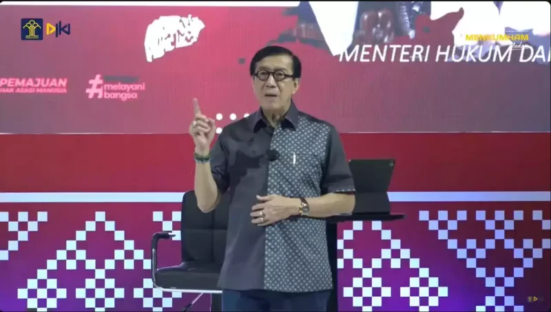 Keterangan foto : Menteri Hukum dan Hak Asasi Manusia Yassona Laoly, (Jum'at, 17/11/2023) 