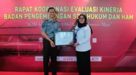 Keterangan foto : Kemenkumham Jabar Raih Penghargaan Predikat Memuaskan Rakor Evaluasi Kinerja 2023 dan Target Kinerja BPSDM 2024,(TerasMedia/Foto) 