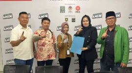 Keterangan foto : ProAmin, sebuah lembaga yang dianggap strategis dalam mendukung langkah Calon Presiden dan Calon Wakil Presiden (Capres-Cawapres) Anies Baswedan-Muhaimin Iskandar (Amin), resmi menjadi bagian integral dari Timnas pemenangan Amin, Selasa (27/11/2023