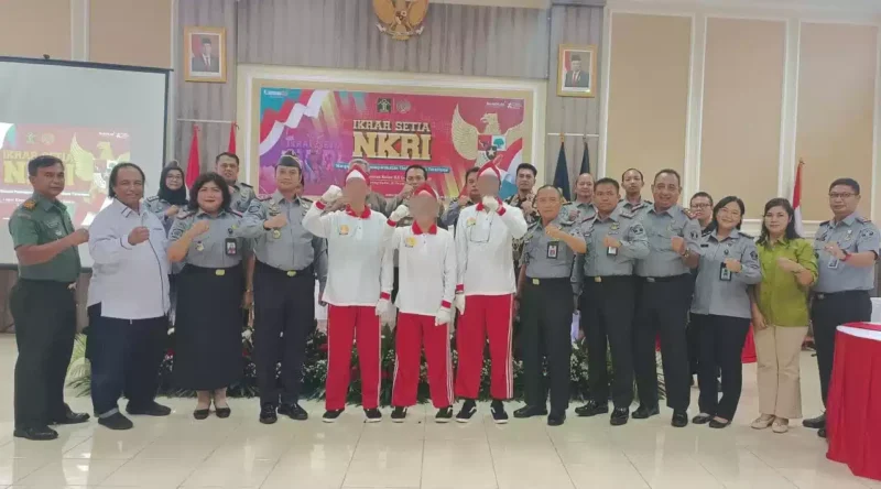 Keterangan foto : Sebanyak 3 Narapidana Terorisme Lapas Gunung Sindur Ikrar Setia NKRI, (Selasa, 28/11/2023) 