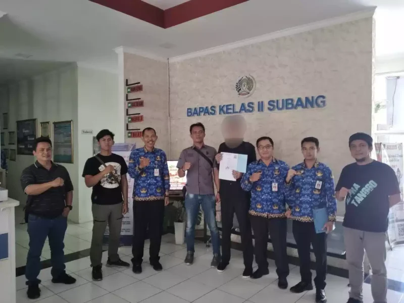 Keterangan foto : PK Bapas Subang Terima 1 Narapidana Pembebasan Bersyarat dari Lapas Subang, (Rabu, 29/11/2023) 