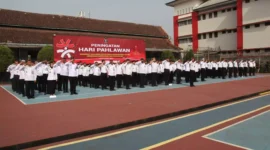 Keterangan foto : Kakanwil Kemenkumham Jabar R. Andika Dwi Prasetya bersama Para peserta Upacara Hari Pahlawan Nasional Indonesia, (Jum'at, 10/11/2023) 