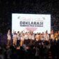 Keterangan foto : Ketua Umum PNKT Didik Mukrianto saat meresmikan relawan Taruna Pro Gibran. Peresmian digelar di Pantai Losari, Kota Makassar, Sulawesi Selatan (Sulsel), Kamis (30/11/2023)