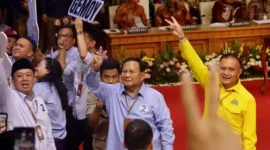 Keterangan foto : Calon Presiden nomor urut 2 Prabowo Subianto mengatakan akan pensiun dari kontestasi pemilu dan akan ‘naik gunung’ apabila kalah lagi dalam Pemilihan Presiden 2024.